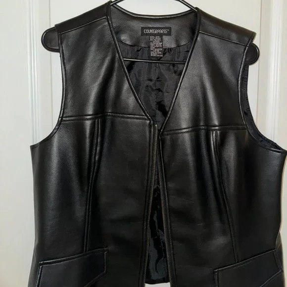 Counterparts Vegan Faux Leather Vest - Picture 2 of 7